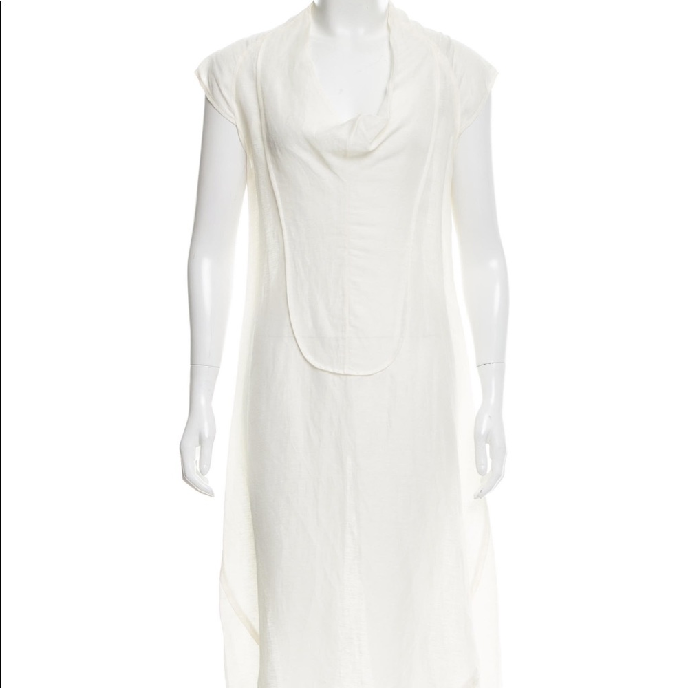Draped linen dress
